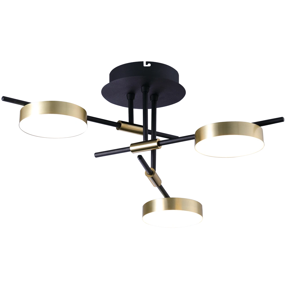 Plafoniera LED 1800lm, 30W, 3000K, 520x80mm, negru-auriu - Kara [2]