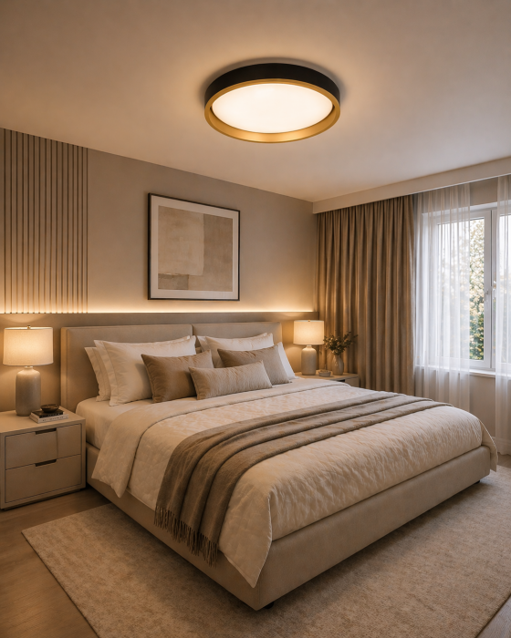 Plafoniera LED  2240lm, 32W, 3000-6000K, negru-auriu - Blaze [2]