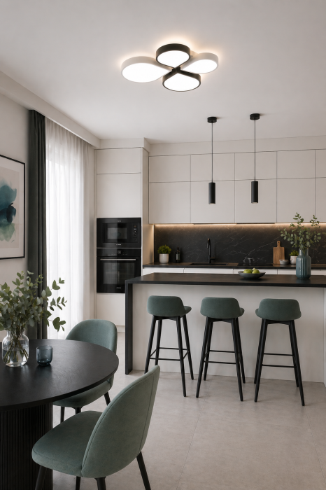 Plafoniera LED 2560lm, 50W, 3000-6000K, alb+negru - Cicek [2]