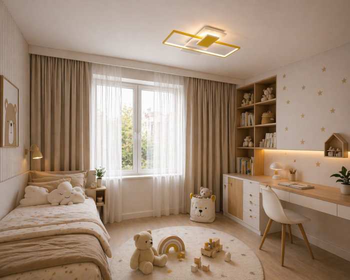 Plafoniera LED 3025lm, 55W, 52cm, 3000-6000K, alb-auriu - Elia [3]