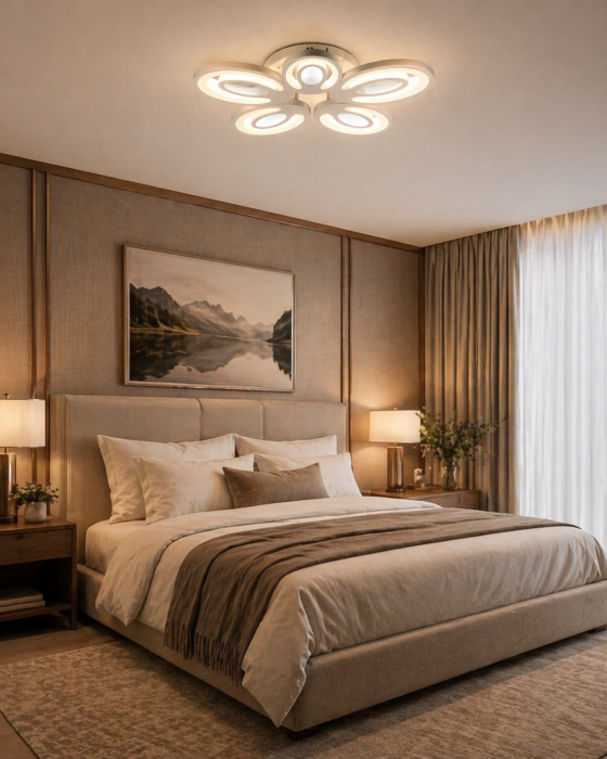 Plafoniera LED 3360lm, 80W, 3CCT cu telecomanda, alb - Petal [5]