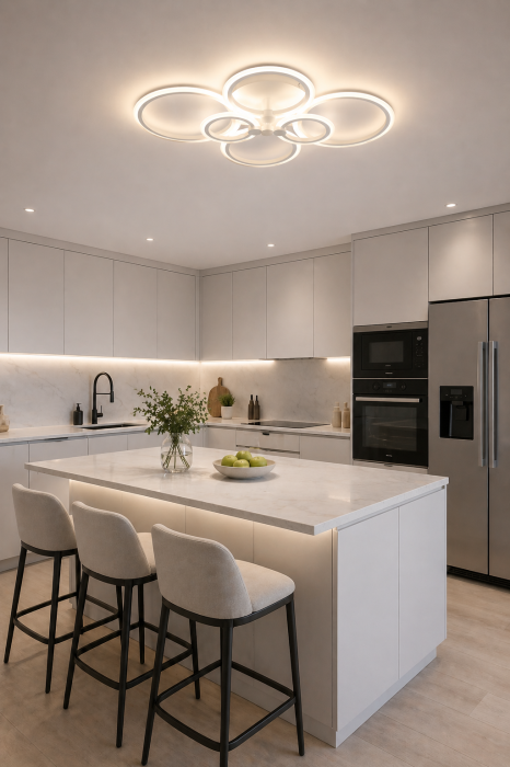 Lustra LED 9800lm, 140W, 3CCT cu telecomanda, alb - Europe [2]