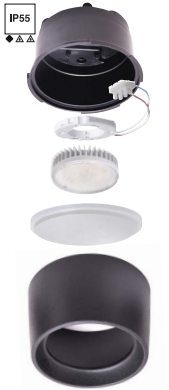 Plafoniera LED de exterior 1200lm, 16x10cm, 10W, 3000-6500K, IP55, alb - Livia [8]