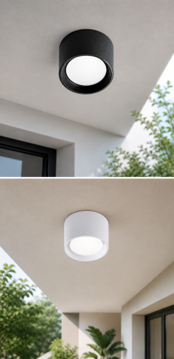 Plafoniera LED de exterior 1200lm, 16x10cm, 10W, 3000-6500K, IP55, alb - Livia [9]