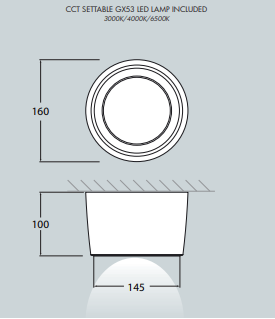 Plafoniera LED de exterior 1200lm, 16x10cm, 10W, 3000-6500K, IP55, alb - Livia [5]