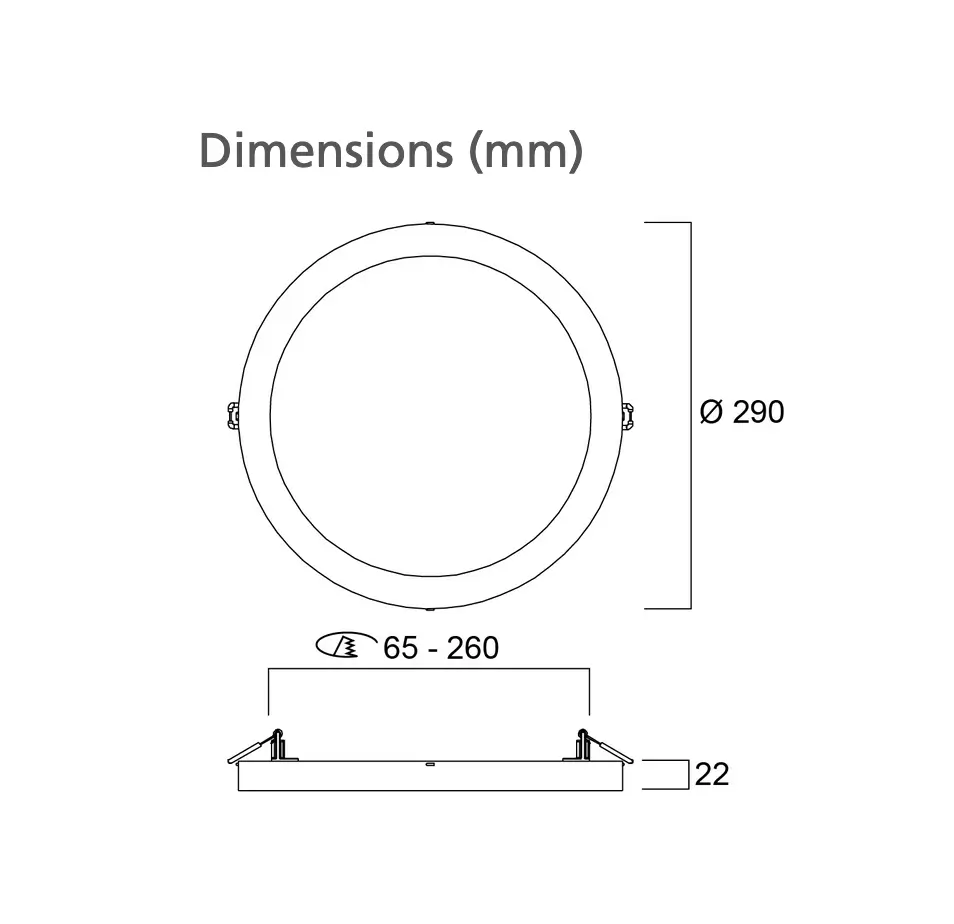 Plafoniera LED Downlight, montaj aparent sau incastrat, 2300lm, CCT selectabil, reglabil 65-260mm [10]