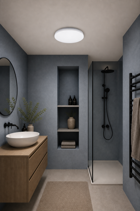 Plafoniera LED pentru baie 1440lm, 30 cm, 18W, 6400K, IP44, alba [3]