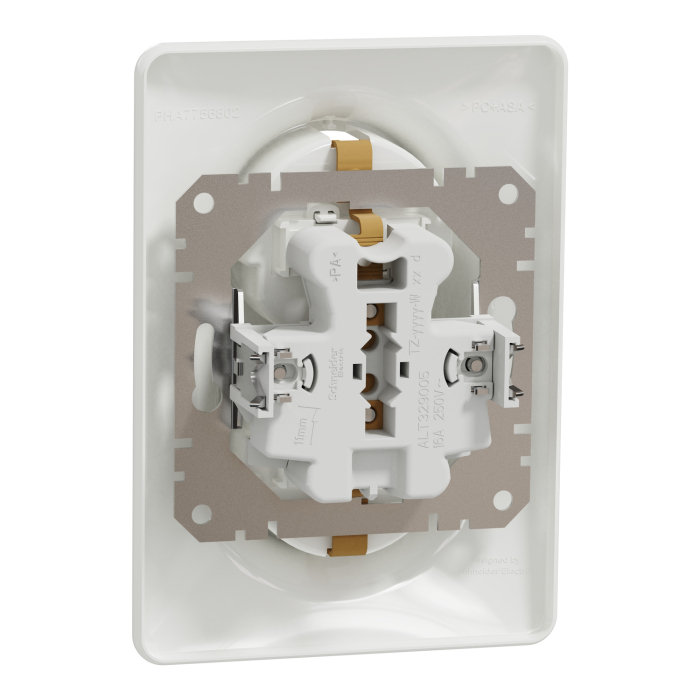 Priza dubla Schuko 2P+E cu obturatoare, Sedna Design, alb, SDD311221 [3]