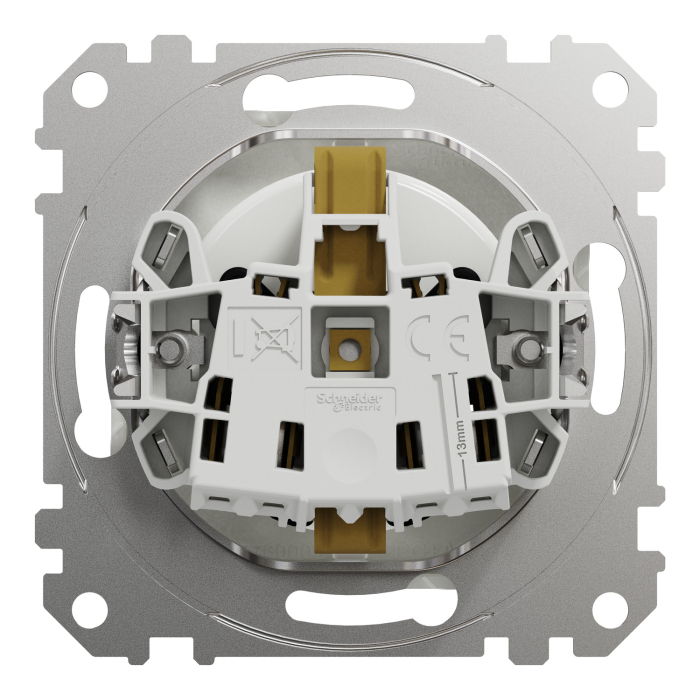 Priza Schuko simpla 2P+E cu obturatoare Sedna Design, alb, SDD111021 [2]