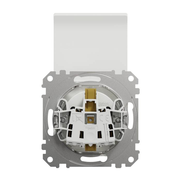 Priza Schuko simpla cu capac 2P+E cu obturatoare Sedna Design, alb, SDD111023 [7]