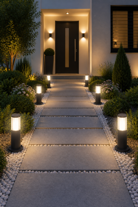 Stalp de gradina LED 350lm, CCT, 40x15.5cm, 3.5W, IP55, negru - Carlo [2]