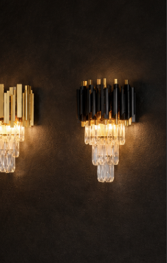 Aplică Cristal 2xE14 max 40W negru