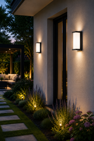 Aplica Led de exterior 1350lm, 18W, 26x12cm, IP54, lumina rece, negru [1]
