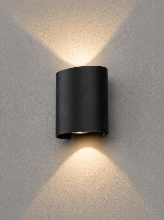 ILUMINAT - Aplica Led de exterior 255lm, 2x2W,  IP54, lumina calda, negru
