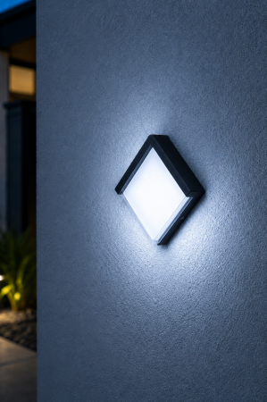 Aplica LED de exterior 840lm, 12W, 17cm, IP65, negru - Siera patrat [1]
