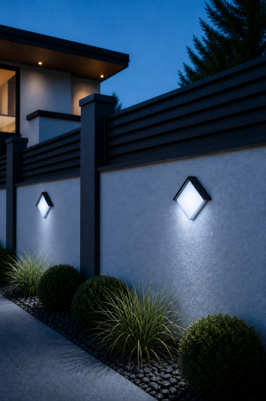 Aplica LED de exterior 840lm, 12W, 17cm, IP65, negru - Siera patrat [2]
