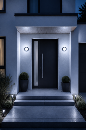 Aplica LED de exterior 840lm, 12W, 17cm, IP65, negru - Siera rotund [1]