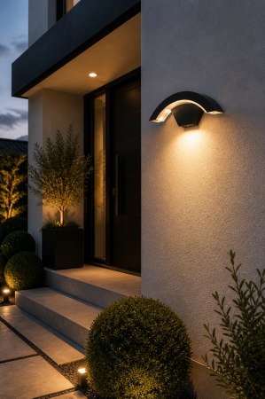 Aplica LED de exterior fara senzor, 1200lm, 29.3cm,24W, IP54, negru - Detroit [4]