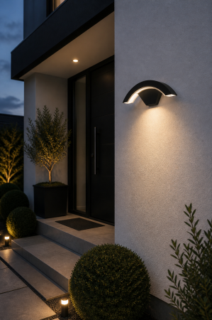 Aplica LED de exterior fara senzor, 1200lm, 29.3cm,24W, IP54, negru - Detroit [3]
