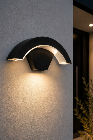 Corpuri de Iluminat Exterior - Aplica LED de exterior fara senzor, 1200lm, 29.3cm,24W, IP54, negru - Detroit