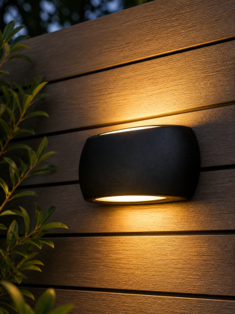 Corpuri de Iluminat Exterior - Aplica Led E27 de exterior 800lm, 6W, 13x30cm, lumina caldă, IP66, negru - Francy
