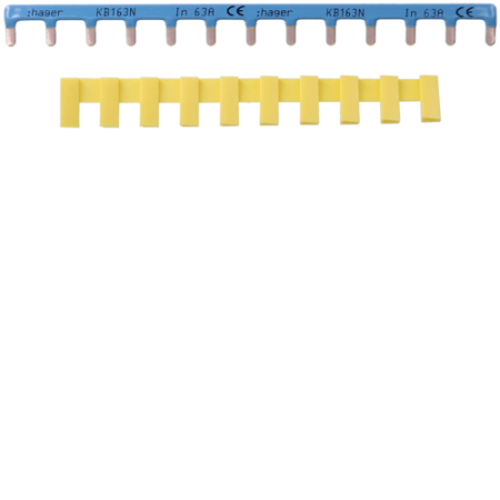 Accesorii Tablou - Bareta cu pini (busbar) 1P, 13 Module, 63A 10mmp, albastru, KB163N