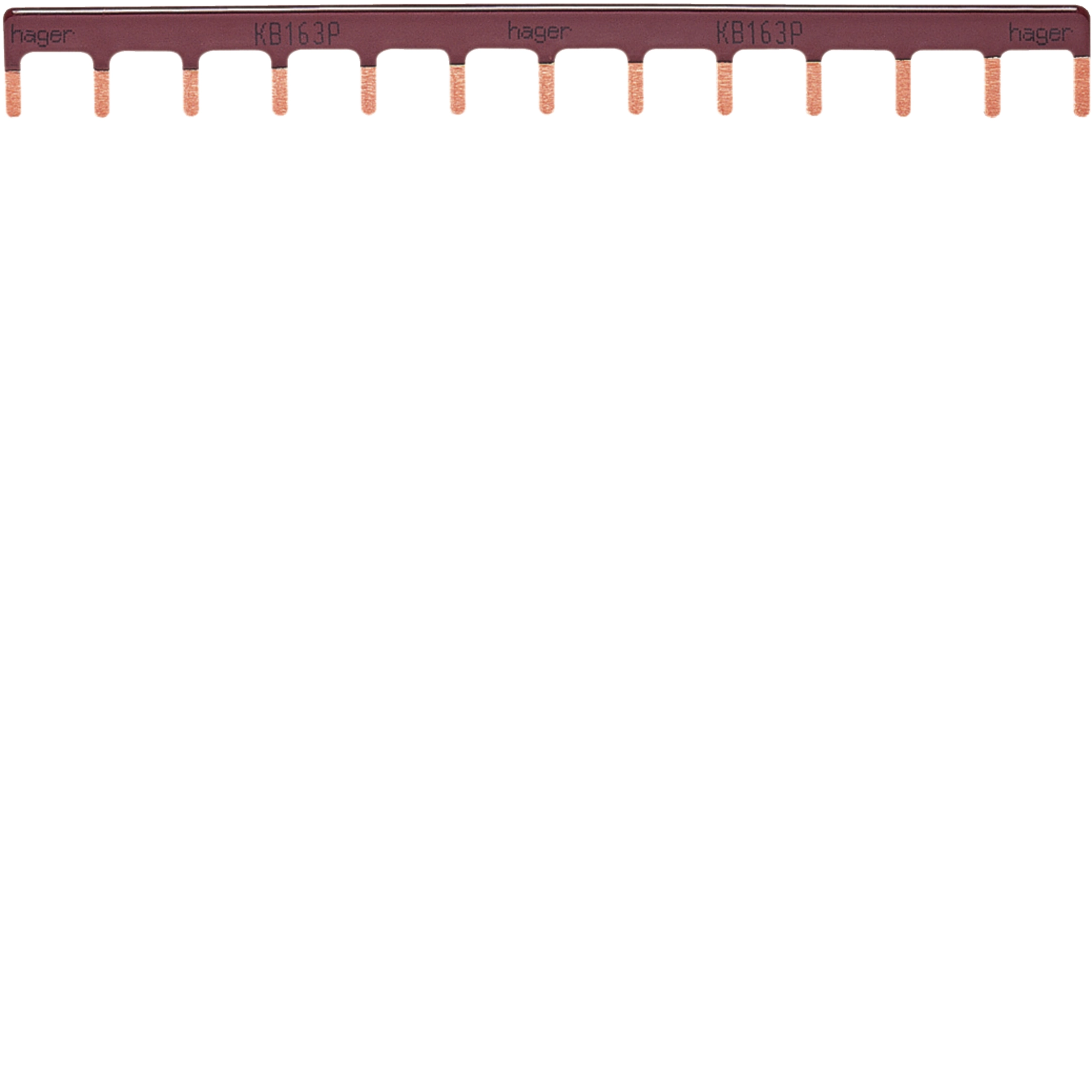 Accesorii Tablou - Bareta cu pini (busbar) 1P, 13 Module, 63A 10mmp, maro, KB163P