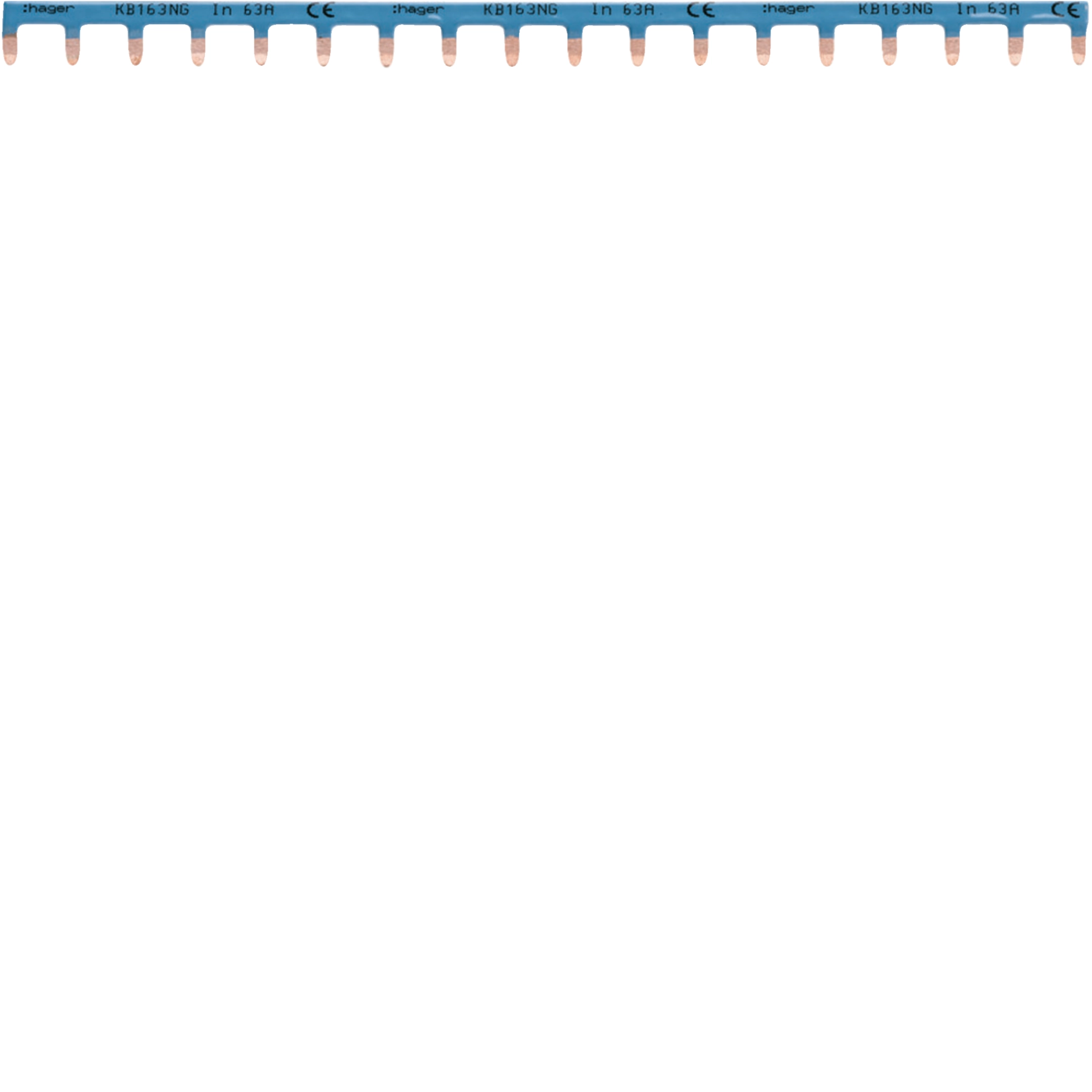 Accesorii Tablou - Bareta cu pini (busbar) 1P, 18 Module, 63A 10mmp, albastru, KB163NG