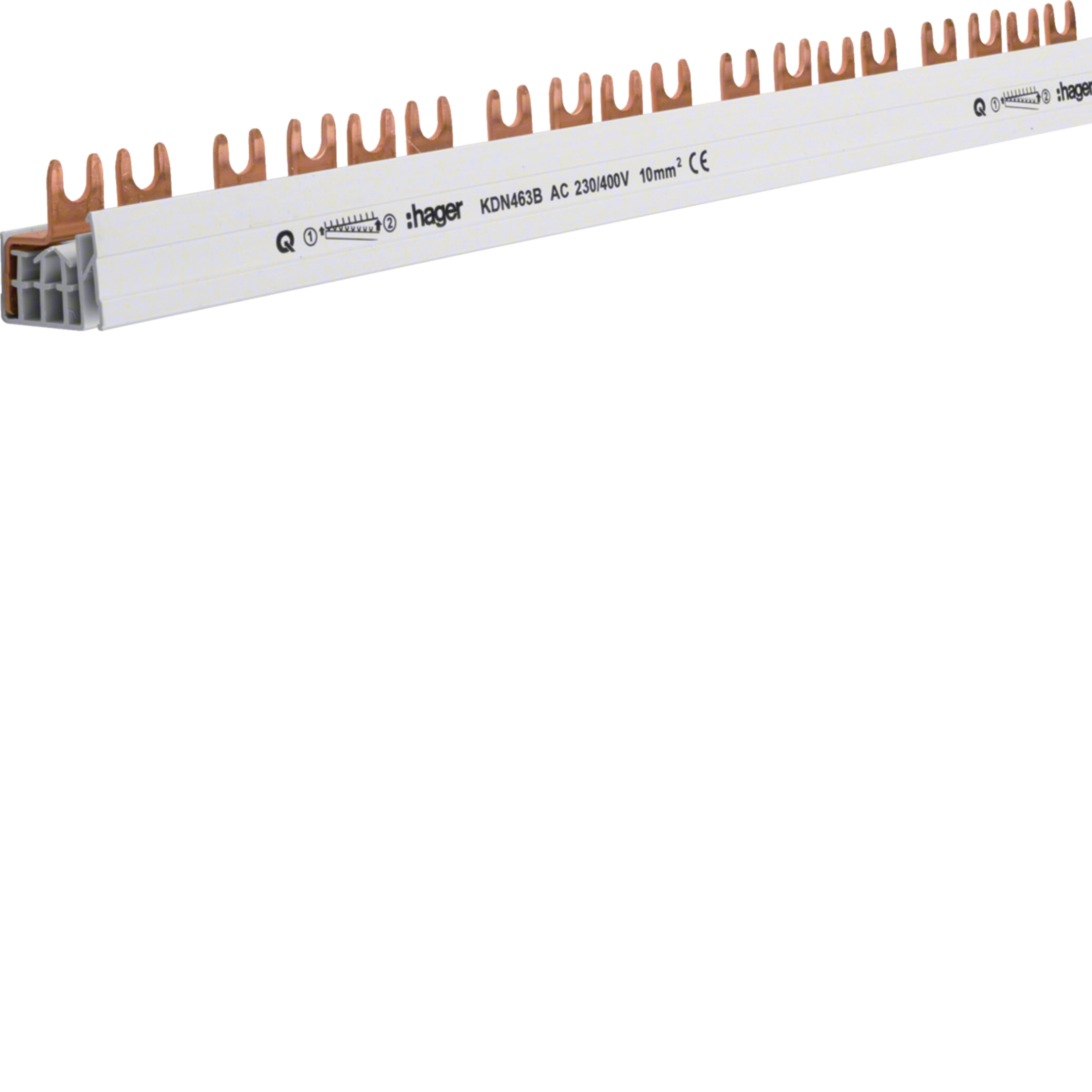 Accesorii Tablou - Bareta furca (busbar) 4P, 56 Module, 63A, 10mmp, KDN463B