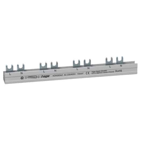 Accesorii Tablou - Bareta furca (busbar) pentru AFDD, 2P, 12 Module, 80A, 10mmp, KDN263AZ