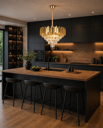 Candelabru Cristal soclu 9xE14 max 40W auriu [1]