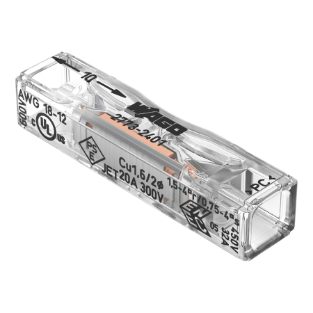 Clema conexiune in linie pentru 2 conductori unifilari 0.2-4 mmp, 32A, set 10 buc. [3]