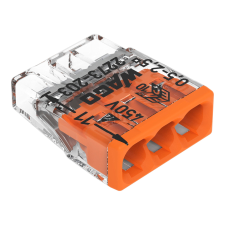 Clema conexiune pentru 3 conductori unifilari 0.5-2.5 mmp, 24A, set 10 buc. [4]