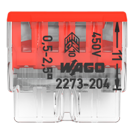 Clema conexiune pentru 4 conductori unifilari 0.5-2.5 mmp, 24A, set 10 buc. [3]