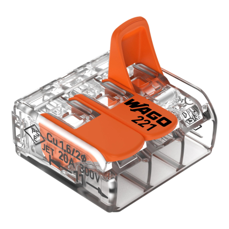 Cleme si Conectori - Clema legatura cu parghie 3P, 0.2 - 4mmp, 32A, 221-413, set 10 buc.