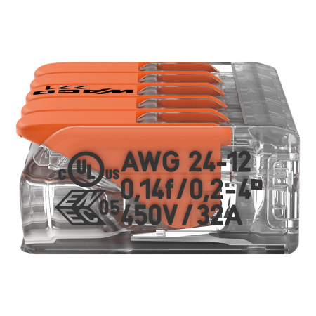 Clema legatura cu parghie 5P, 0.2 - 4mmp, 32A, 221-415, set 5 buc. [4]