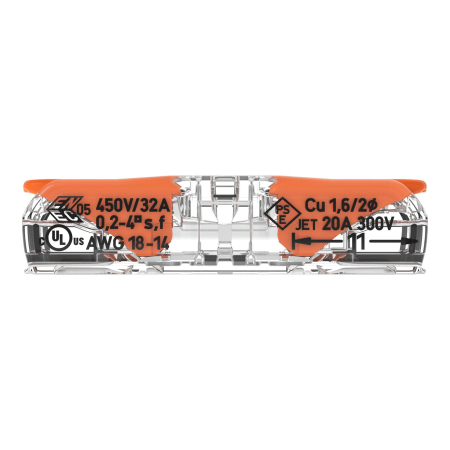 Clema legatura in linie 2P, 0.2 - 4mmp, 32A, 221-2411 [1]