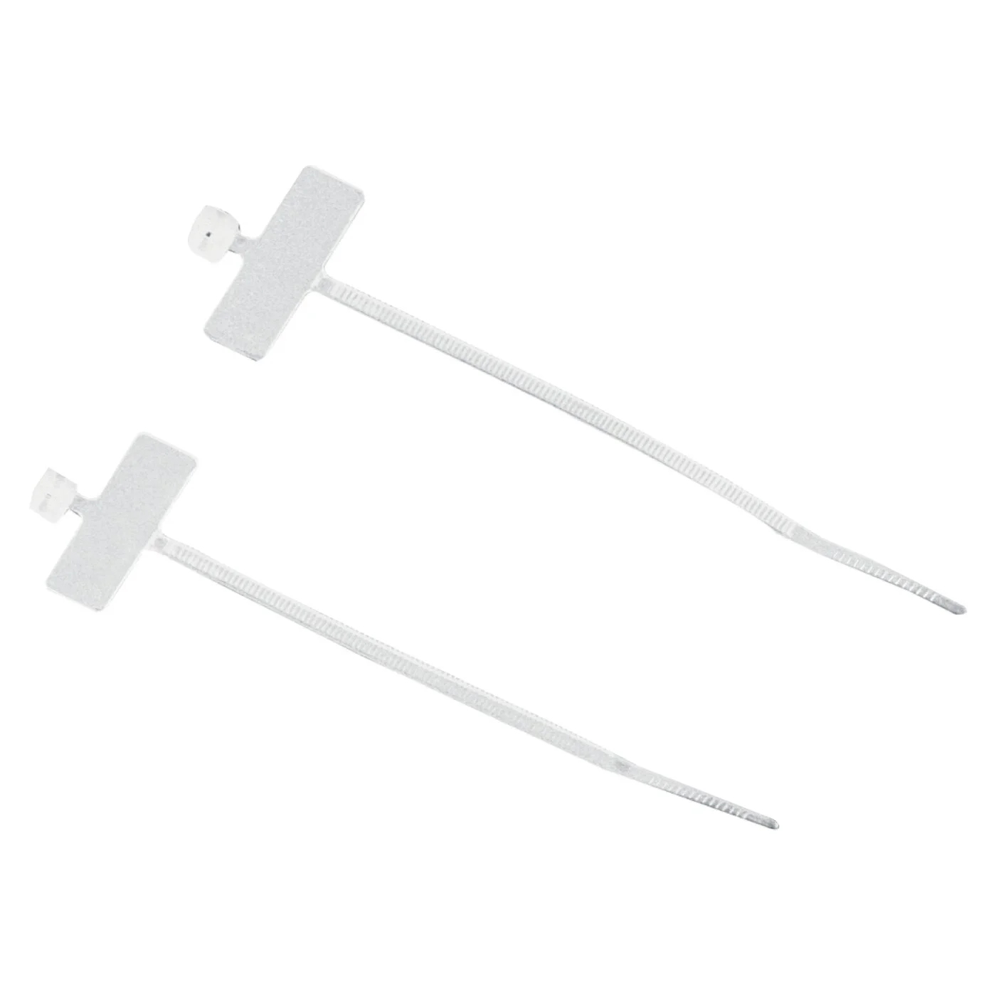 Fasete (Soricei plastic) - Coliere plastic zimtate cu eticheta (soricei) 200×2,5 mm, 100 buc, alb