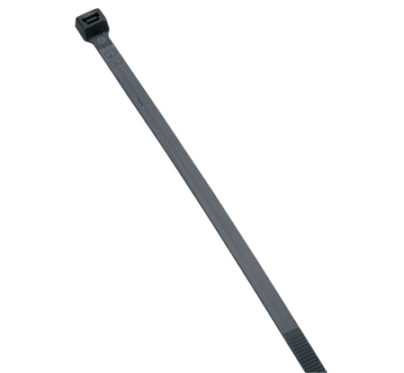 Fasete (Soricei plastic) - Coliere plastic zimtate (soricei) 290×3,6 mm, 100 buc, negru