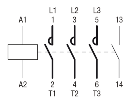 Contactor 3 poli, curent de lucru IEC Ie (AC3) = 6A, bobina AC 50/60Hz, 230VAC [1]