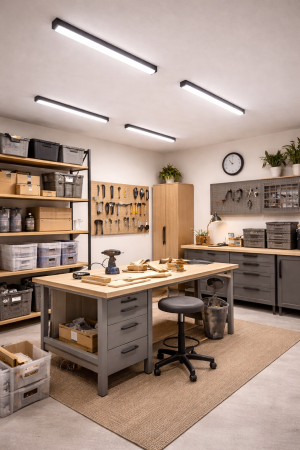 Corpuri de Iluminat Interior - Corp LED liniar, interconectabil, 3600lm, 30W, 4000K, 900mm, IP44, negru