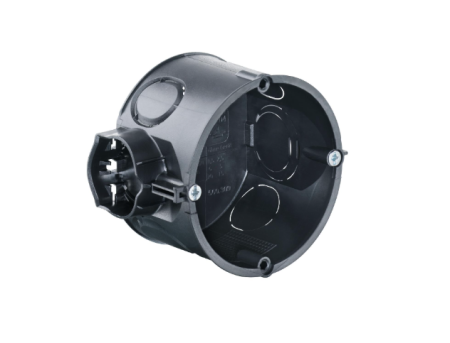 Doza aparat cu suruburi, montaj incastrat, 46 mm, Ø 60 mm, negru