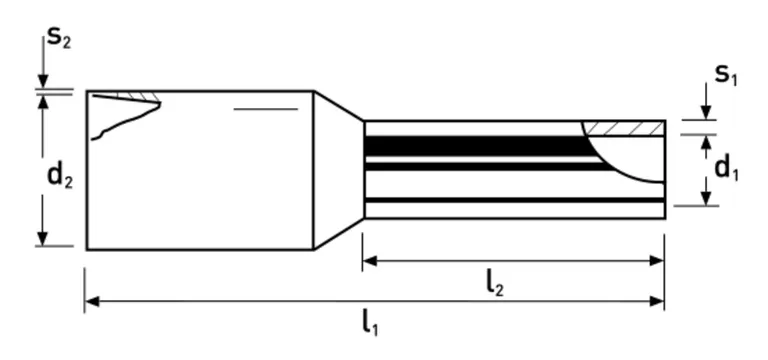 Ferule (Pini terminali) 0.75 mm²/8 mm, gri, set 100 buc [1]