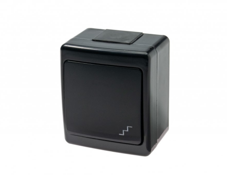 Aparataj de Exterior si Zone Tehnice - Intrerupator cap scara aplicat, negru, IP44, protectie UV