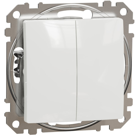Aparataj Modular - Intrerupator cap scara dublu 10AX, Sedna Design, alb, SDD111108