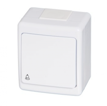 Aparataj de Exterior si Zone Tehnice - Intrerupator cu revenire  simplu  aplicat alb, 16A, 250V, IP44