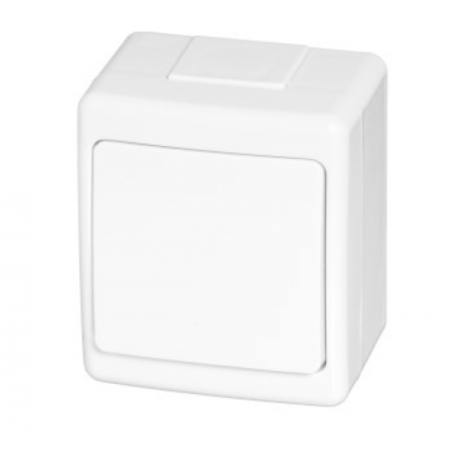 Aparataj de Exterior si Zone Tehnice - Intrerupator simplu aplicat alb, 16A, 250V, IP44