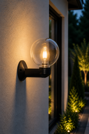 Corpuri de Iluminat Exterior - Lampa de gradina cu dulie E27, 20x26cm, 40W, IP44, transparent - Luca