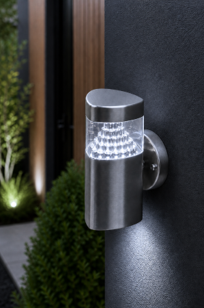 Lampa de gradina LED, crom, 12.5x16.5cm, IP44, 6400K - Piramid