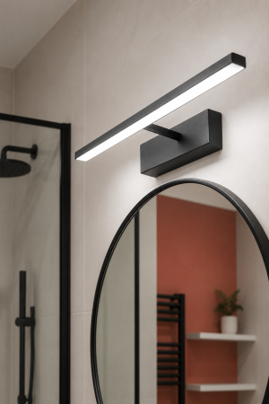 ILUMINAT - Lampa de oglinda pentru baie, 40 cm, IP44, lumina neutra, negru